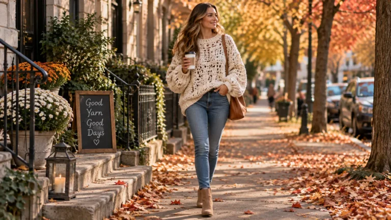 style an oversized crochet sweater
